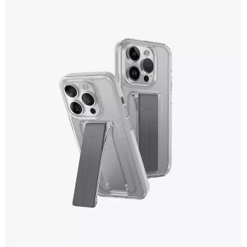 UNIQ Heldro Mount with Stand Case for iPhone 15 Pro 6.1 inch Lucent Clear