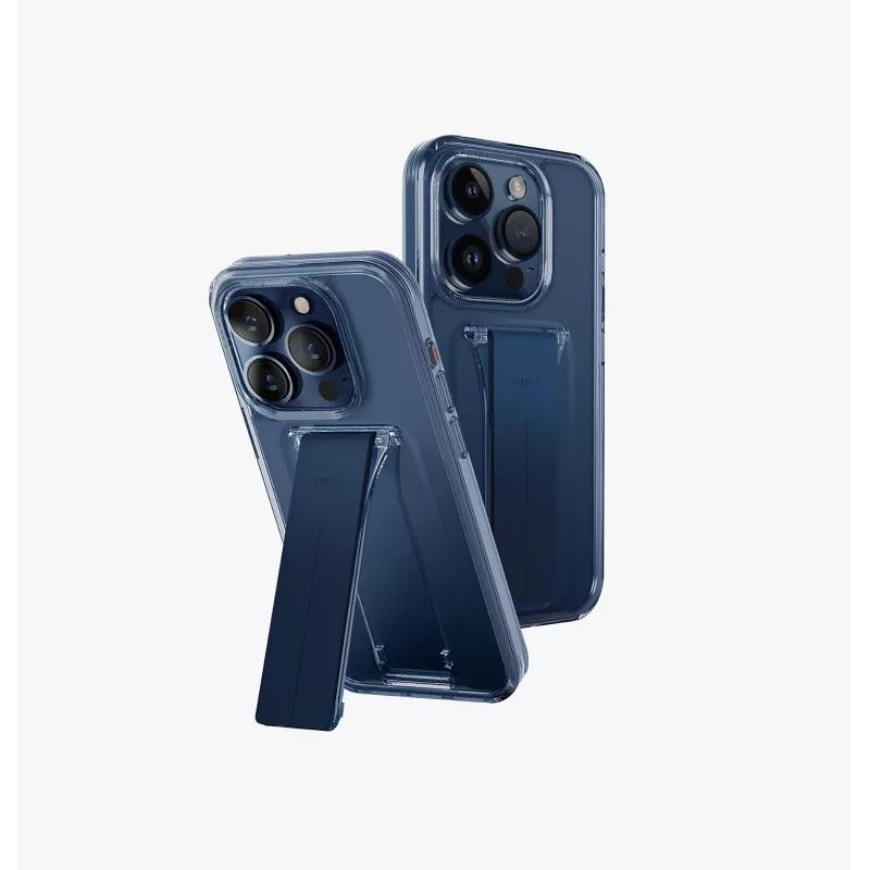 UNIQ Heldro Mount with Stand Case for iPhone 15 Pro 6.1 inch Lucent Clear