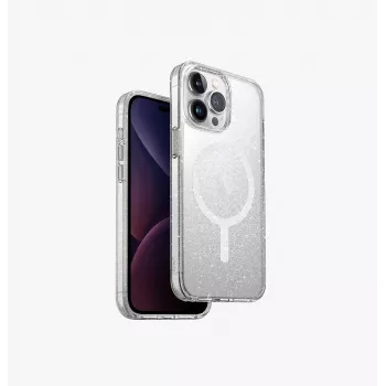 UNIQ LifePro Xtreme Dėklas, skirtas iPhone 15 Pro Max 6.7 colio, MagClick įkrovimas, permatomas blizgantis