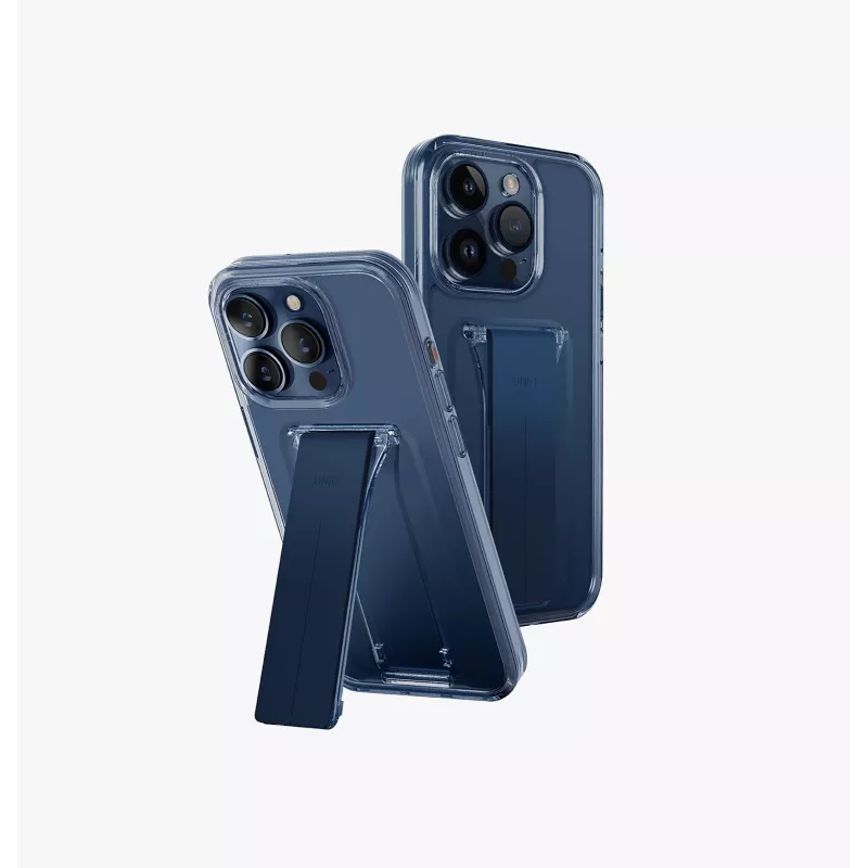 UNIQ Heldro Mount with Stand Case for iPhone 15 Pro Max 6.7 inch Lucent Clear