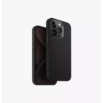 UNIQ Keva Dėklas, skirtas iPhone 15 Pro Max 6.7 colio Magclick Įkrovimui, Anglies Juodas