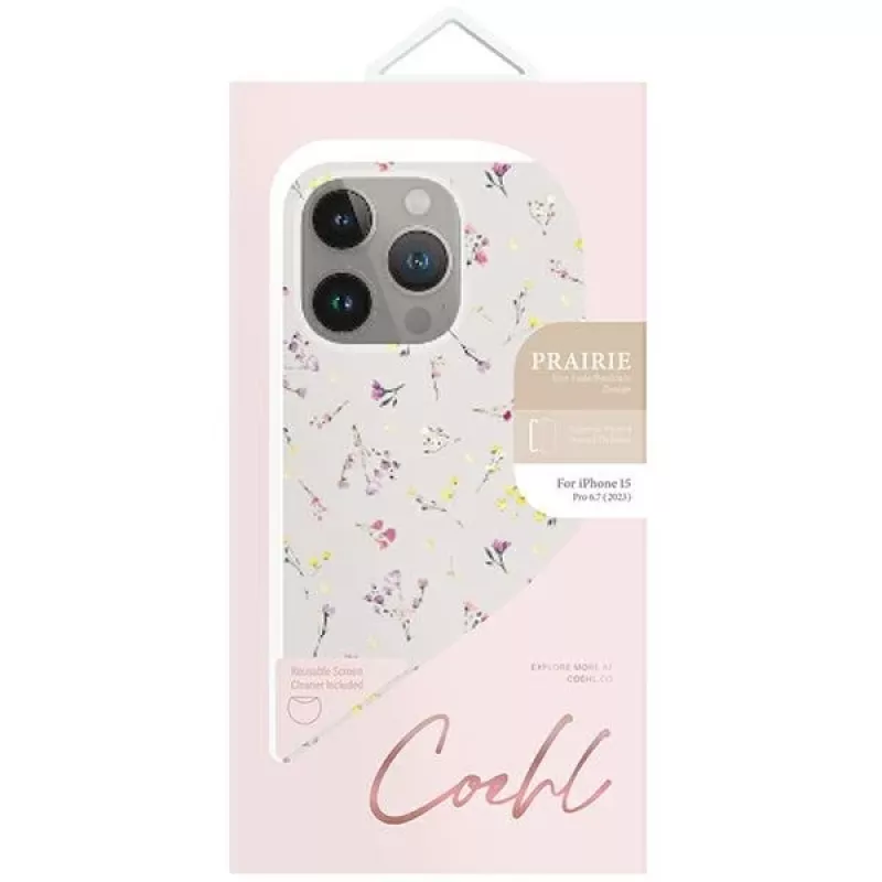 UNIQ Coehl Prairie Protective Case for Apple iPhone 15 Pro Max, Blush Beige