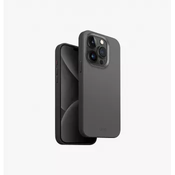 UNIQ Lyden DS MagClick Įkrovimo Dėklas, skirtas Apple iPhone 15 Pro 6.1 colio, Anglies Pilkai-Juodas