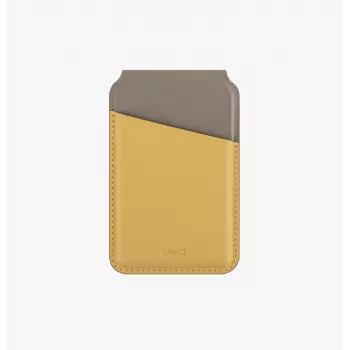 UNIQ Lyden DS Magnetinė piniginė su telefono stovu RFID Canary Yellow / Flint Grey