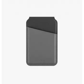 UNIQ Lyden DS Magnetinė Piniginė su Stovu ir RFID Apsauga, skirta MagSafe, Anglies Pilkai Juoda