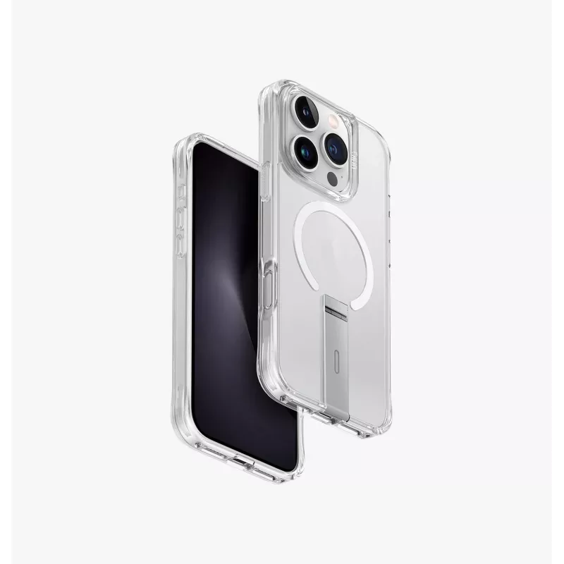 UNIQ Eleva su Vertica Stovu Dėklas, skirtas iPhone 16 Pro 6,3 colio, anglies juodos spalvos