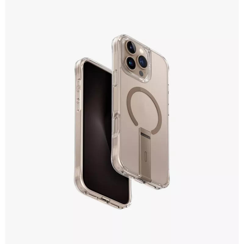 UNIQ Eleva su Vertica stovu dėklas, skirtas iPhone 16 Pro Max 6.9, skaidrus