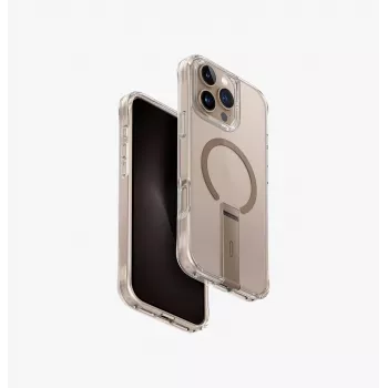 UNIQ Eleva Dėklas su Vertica Stovu, skirtas iPhone 16 Pro Max 6,9 colio, anglies juodas