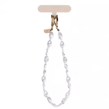 UNIQ Coehl Perla Hand Strap Universal Phone Lanyard for Wrist, White Pearl