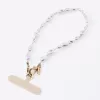 UNIQ Coehl Perla Hand Strap Universal Phone Lanyard for Wrist, White Pearl