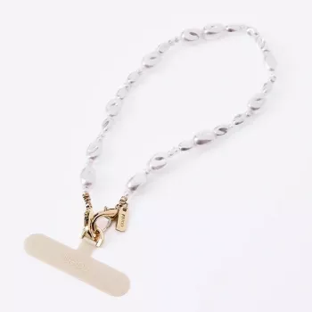 UNIQ Coehl Perla Hand Strap Universal Phone Lanyard for Wrist, White Pearl