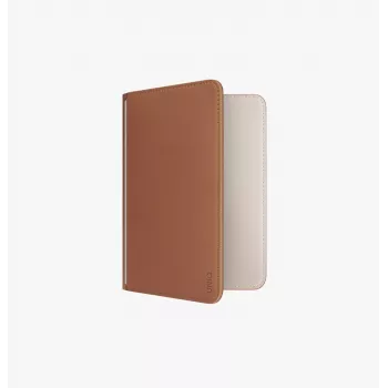 UNIQ Belmont Passport Holder su Apple Find My ir RFID blokavimu, Caramel Beige