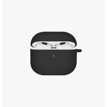 UNIQ Nexo Dėklas AirPods 4 su Ausų Kabliukais Silikoninis Juodas
