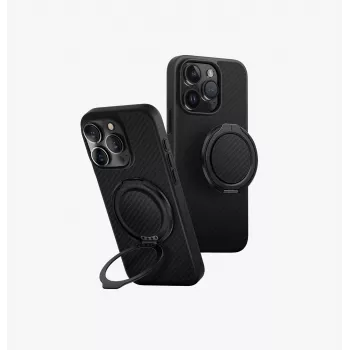 UNIQ Keva Air Dėklas, skirtas iPhone 16 Pro 6,3 colio, MagClick įkrovimui, anglies juodos spalvos
