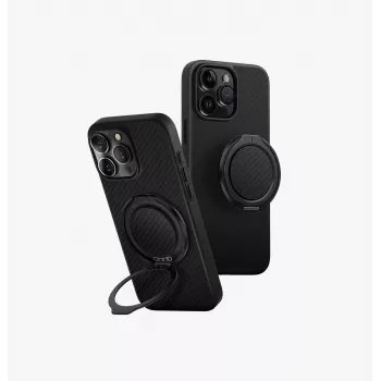 UNIQ Keva Air Dėklas, skirtas iPhone 16 Pro Max 6.9 colio, Magclick įkrovimas, anglies juoda
