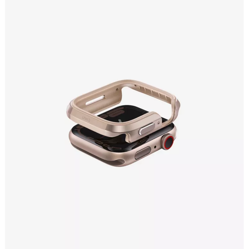 UNIQ Valencia Apple Watch Series 46mm aptvarinis dėklas, Titanium Silver
