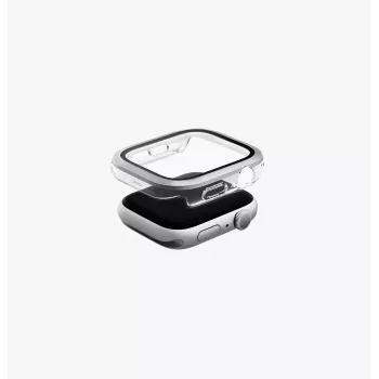 UNIQ Voute Protective Case for Apple Watch Series 10 / 11 42mm with Tempered Glass Screen Protector - Silver