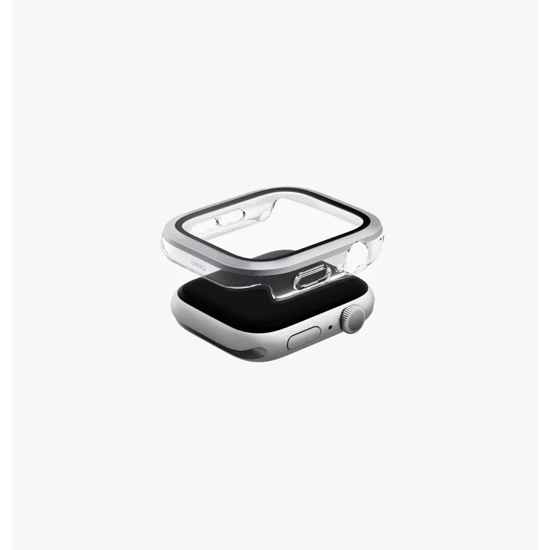 UNIQ Voute Protective Case with Screen Protector for Apple Watch Series 10/11 46mm, Tempered Glass, Rose Gold