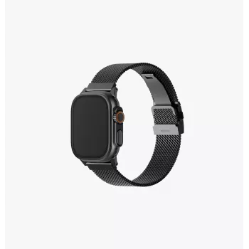 UNIQ Dante Pro nerūdijančio plieno Milano tinklelio apyrankė, skirta Apple Watch 40/41/42 mm – Graphite Black