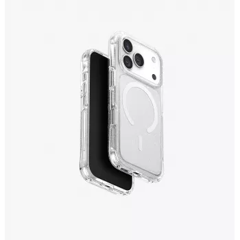 UNIQ LifePro Xtreme Dėklas iPhone 15 Pro Max, MagClick Įkrovimas, Skaidrus su Blizgučiais
