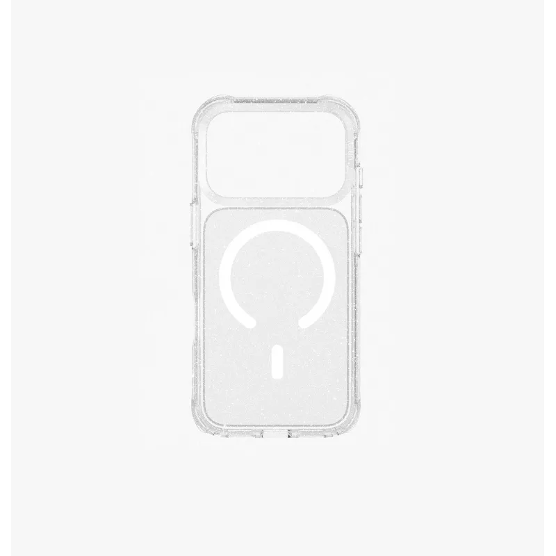 UNIQ LifePro Xtreme MagClick įkrovimo dėklas iPhone 17 Pro, permatomas/glitter