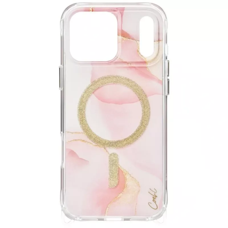 UNIQ Coehl Aeris dėklas, skirtas iPhone 17 Pro Max, magnetiniam įkrovimui, rožinis