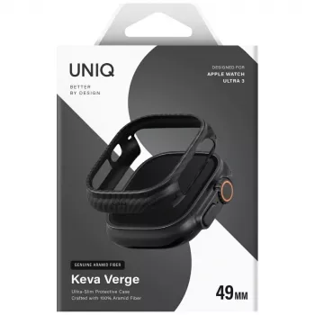 UNIQ Keva Verge Dėklas, skirtas Apple Watch Ultra / Ultra 2 / Ultra 3 49mm, juodas