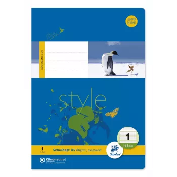 Staufen Style sąsiuvinis Lineatur 1, A5, liniuotė su parašte, 16 lapų, 1 klasei