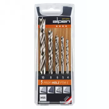 ALPEN-MAYKESTAG Alpen PTM 5 Profi Holz medieninių grąžtų rinkinys, 5 vnt., 4–10 mm