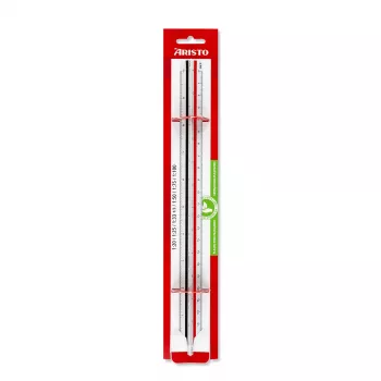 ARISTO Trikampis mastelinis liniuotė D profilis balta 30 cm (AR23703EB)