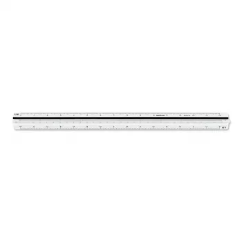 ARISTO Trikampis mastelinis liniuotė D profilis balta 30 cm (AR23703EB)
