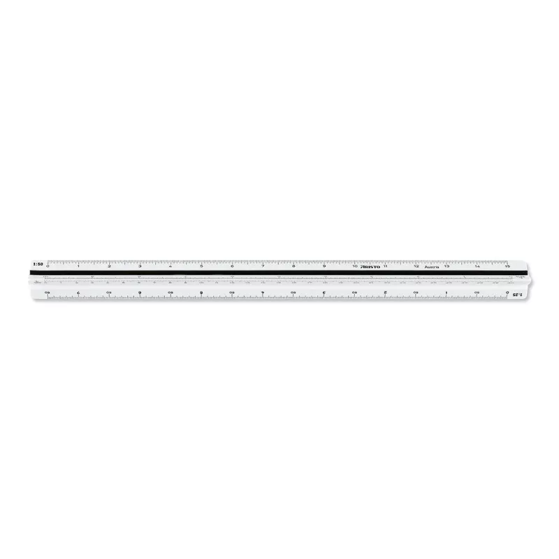 ARISTO Trikampis mastelinis liniuotė D profilis balta 30 cm (AR23703EB)