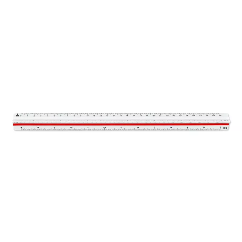 ARISTO Trikampis mastelinis liniuotė D profilis balta 30 cm (AR23703EB)