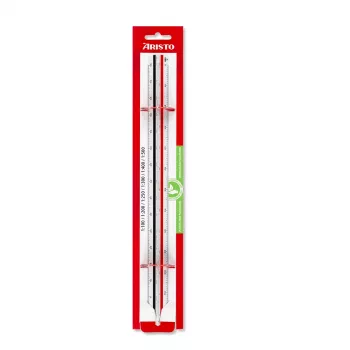 ARISTO Trikampė mastelinė liniuotė Type B, balta, 30 cm, 6 mastelių (AR23704EB)