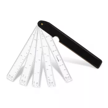 Aristo 5-Fold Scale Ruler 1:1/10/15/20/25/30/33.33/40/50/75/125 300 mm White