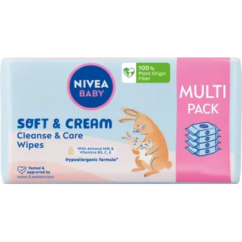 NIVEA Baby Soft & Cream Wet Wipes 4x57