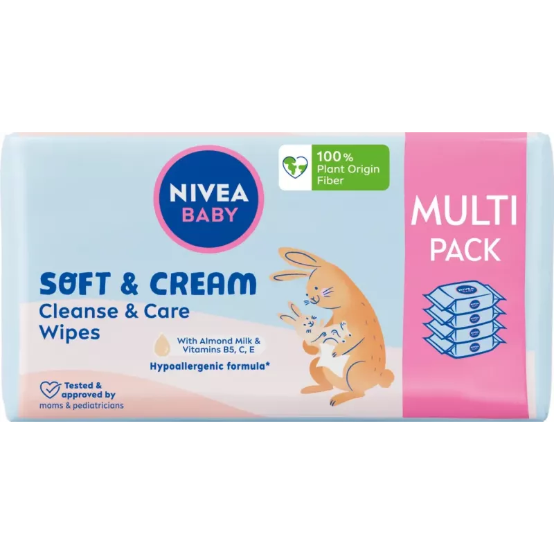 NIVEA Baby Soft & Cream Wet Wipes 4x57