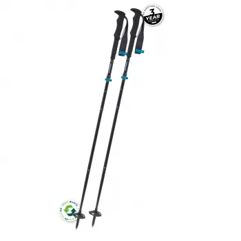 Komperdell FX L Carb Vario Approach Compact sudedamos trekingo lazdos, 4 dalių aliuminis 7075-T6 ir anglies pluoštas, FX Lite sulankstymo mechanizmas, Powerlock 3.0