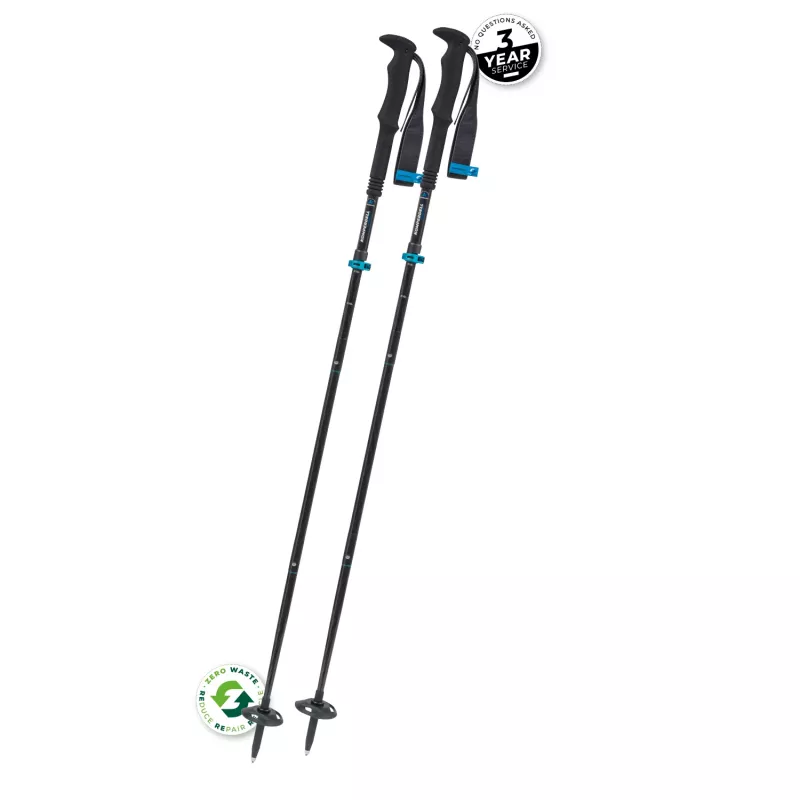 Komperdell FX L Carb Vario Approach Compact sudedamos trekingo lazdos, 4 dalių aliuminis 7075-T6 ir anglies pluoštas, FX Lite sulankstymo mechanizmas, Powerlock 3.0