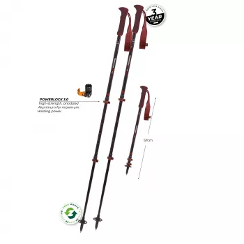 Komperdell Carbon EVO Zero Compact Trekking Lazdos - Malbec