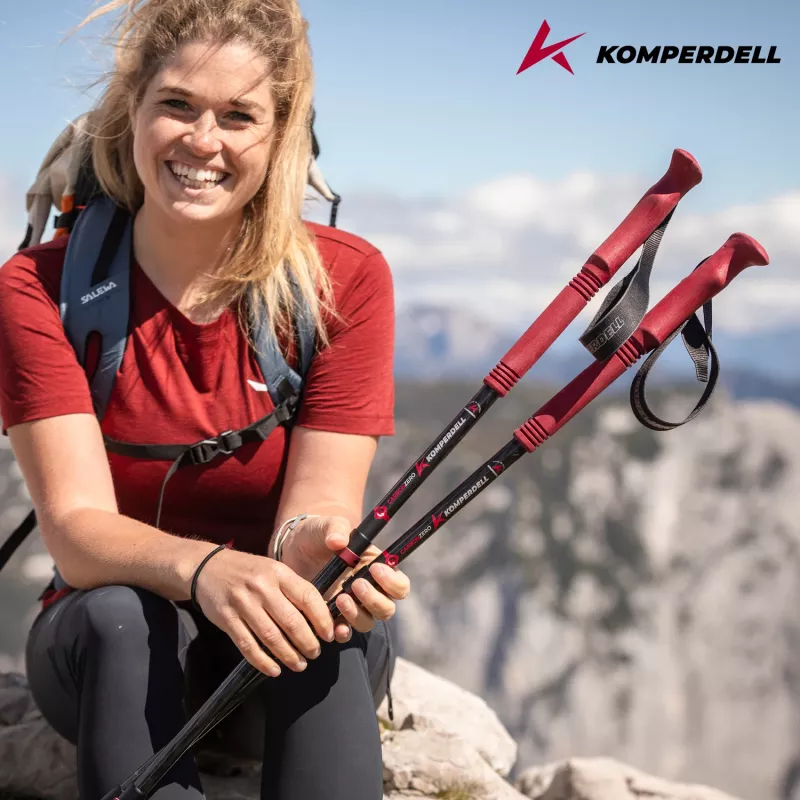 Komperdell Carbon EVO Zero Compact Trekking Lazdos - Malbec