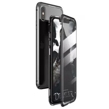 Wozinsky Full Magnetic Case 360 Front & Back Protection with Built-in Glass for Samsung Galaxy A72 4G Black-Transparent