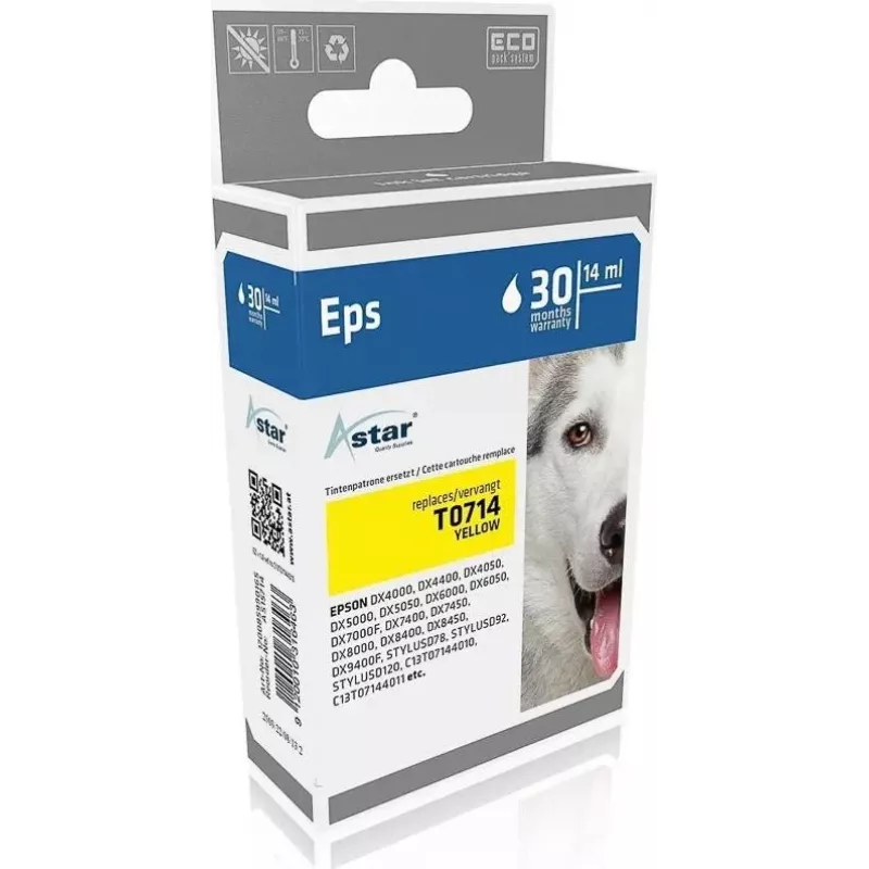 ASTAR geltona suderinama rašalo kasetė (alternatyva Epson T0714)