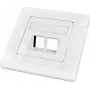 Wirewin Keystone Empty Housing for 2 Modules, Flush-Mount, Switch Program Compatible, RAL9010 Pure White