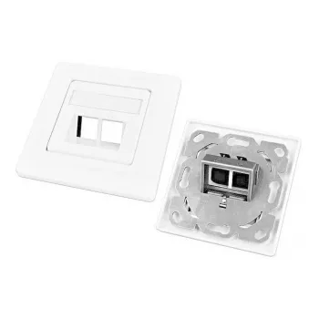 Wirewin Keystone Empty Housing for 2 Modules, Flush-Mount, Switch Program Compatible, RAL9010 Pure White