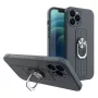 HURTEL Ring Case Silicone Cover with Finger Grip and Stand for Xiaomi Poco X4 Pro 5G Blue