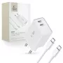 Įkroviklis Tech-Protect C35W, 2-Port USB-C, baltas