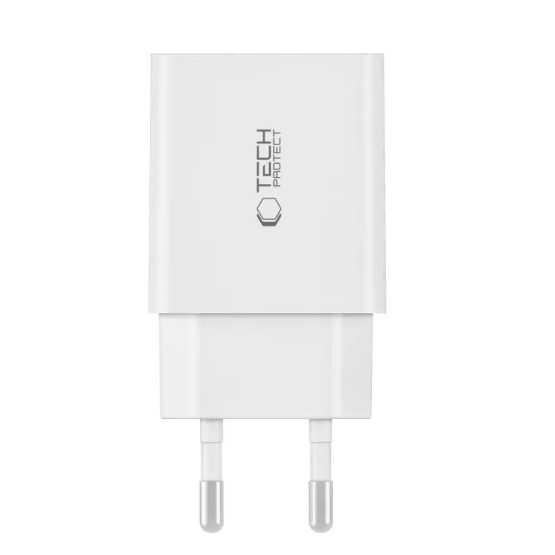 Įkroviklis Tech-Protect C35W, 2-Port USB-C, baltas
