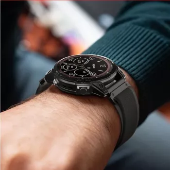 TECH-PROTECT Nylon Watch Strap, skirta Garmin Fenix 5 / 6 / 6 Pro / 7 – Juoda/Oranžinė
