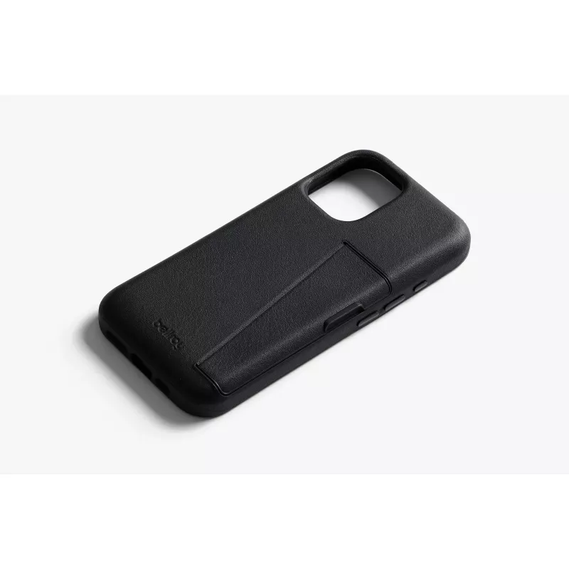 Bellroy Leather Card Case for iPhone 16, juoda
